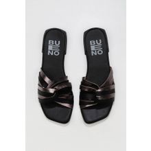 Bueno Shoes 01WU1805 Siyah Multi Deri Düz Kadın Terlik