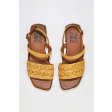 Bueno Shoes 01WU1810 Sarı Deri Kadın Sandalet