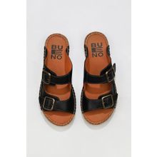 Bueno Shoes 01WU2518 Siyah Deri Kadın Düz Terlik