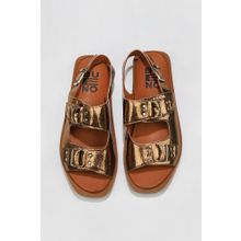 Bueno Shoes 01WU3306 Altın Parlak Deri Kadın Düz Sandalet