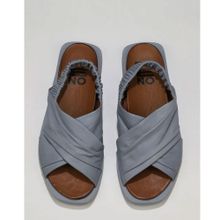 Bueno Shoes 01WU3309 Mavi Deri Kadın Düz Sandalet