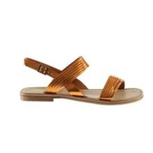 Bueno Shoes 01WU3421 Turuncu Parlak Deri Kadın Düz Sandalet