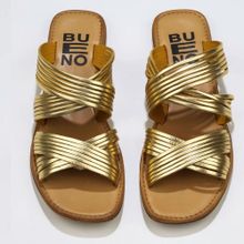 Bueno Shoes 01WU3422 Sarı Parlak Deri Kadın Düz Terlik