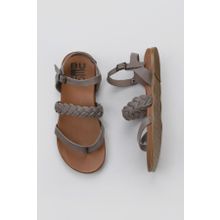 Bueno Shoes 01WU4201 Gri Deri Kadın Parmak Arası Sandalet