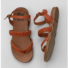 Bueno Shoes 01WU4201 Turuncu Deri Kadın Parmak Arası Sandalet