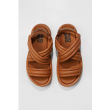 Bueno Shoes 01WU4619 Taba Deri Kadın Dolgu Topuklu Sandalet