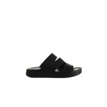 Bueno Shoes 01WU4629 Siyah Deri Kadın Dolgu Topuklu Terlik