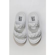 Bueno Shoes 01WU4640 Beyaz Deri Kadın Dolgu Topuklu Terlik