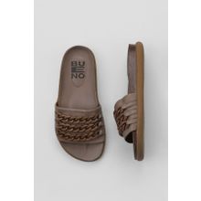 Bueno Shoes 01WU4708 Gri Deri Kadın Düz Terlik