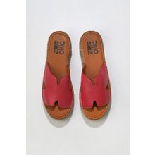 Bueno Shoes 01WU5105 Fuşya Deri Kadın Dolgu Topuklu Terlik