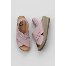 Bueno Shoes 01WU5700 Pembe Deri Kadın Dolgu Topuklu Sandalet