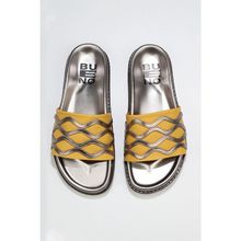 Bueno Shoes 01wu5828 Sarı Multi Deri Düz Kadın Terlik