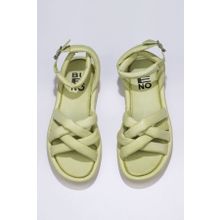 Bueno Shoes 01wu5902 Yeşil Deri Kadın Düz Sandalet