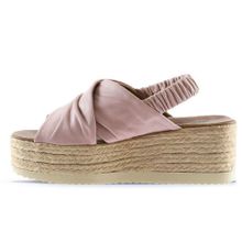Bueno Shoes 01WU6105 Gül Kurusu Deri Kadın Dolgu Topuklu Sandalet