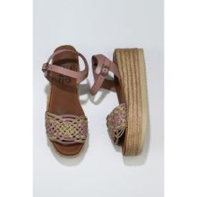 Bueno Shoes 01WU6109 Pudra Deri Kadın Dolgu Topuklu Sandalet