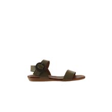 Bueno Shoes 01WU7417 Yeşil Deri Kadın Düz Sandalet