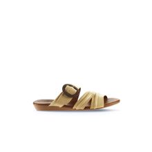 Bueno Shoes 01WU7438 Sarı Deri Düz Kadın Terlik