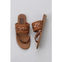 Bueno Shoes 01WU7448 Taba Parlak Deri Kadın Parmak Arası Terlik