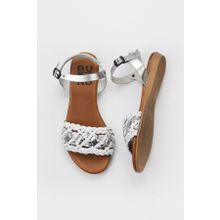 Bueno Shoes 01WU7449 Beyaz Gümüş Kadın Sandalet