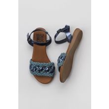 Bueno Shoes 01WU7449 Mavi Parlak Deri Kadın Sandalet