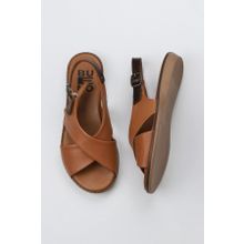Bueno Shoes 01WU8213 Taba Koyu Kahve Deri Kadın Düz Sandalet