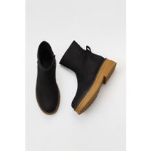 Bueno Shoes 01WV0202 Siyah Nubuk Kadın Düz Bot
