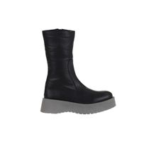 Bueno Shoes 01WV1302 Siyah Deri Kadın Dolgu Topuklu Bot