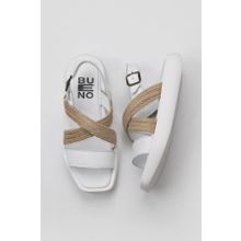 Bueno Shoes 01WY1011 Beyaz Hasır Deri Kadın Sandalet