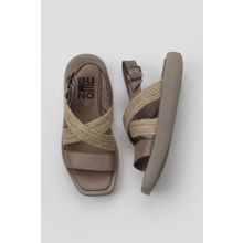 Bueno Shoes 01WY1011 Gri Hasır Deri Kadın Sandalet
