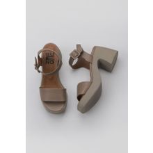 Bueno Shoes 01WY12204 Gri Deri Kadın Dolgu Topuklu Ayakkabı