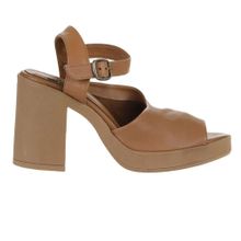 Bueno Shoes 01WY12303 Kahverengi Deri Topuklu Kadın Sandalet