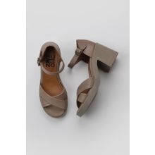Bueno Shoes 01WY12501 Gri Deri Kadın Topuklu Sandalet