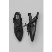Bueno Shoes 01WY1803 Siyah Deri Düz Kadın Sandalet