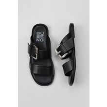Bueno Shoes 01WY2001 Siyah Deri Kadın Düz Terlik