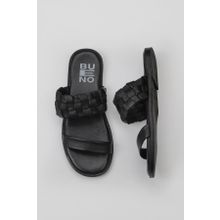 Bueno Shoes 01WY2006 Siyah Deri Kadın Düz Terlik