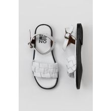 Bueno Shoes 01WY2024 Beyaz Deri Kadın Düz Sandalet