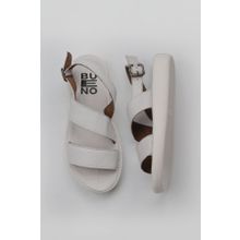 Bueno Shoes 01WY2300 Beyaz Kırık Deri Kadın Düz Sandalet