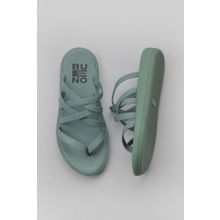 Bueno Shoes 01WY2317 Yeşil Açık Deri Kadın Parmak Arası Terlik