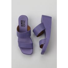 Bueno Shoes 01WY2409 Lila Deri Kadın Dolgu Topuklu Terlik