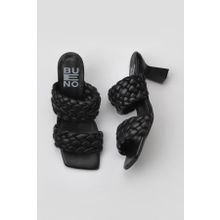 Bueno Shoes 01WY6804 Siyah Deri Kadın Topuklu Terlik