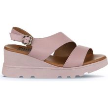 Bueno Shoes 01WY8602 Gül Kurusu Deri Kadın Dolgu Topuklu Sandalet