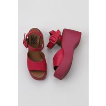 Bueno Shoes 01WY9009 Fuşya Deri Kadın Dolgu Topuklu Ayakkabı