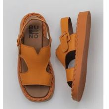Bueno Shoes 01WY9104 Turuncu Deri Kadın Düz Sandalet