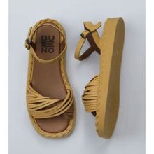 Bueno Shoes 01WY9110 Sarı Deri Kadın Düz Sandalet