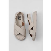 Bueno Shoes 01WY9403 Krem Deri Düz Kadın Sandalet