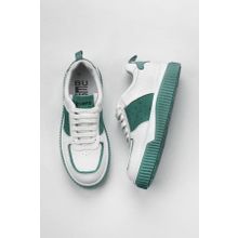 Bueno Shoes 01WZ10401 Beyaz Yeşil Deri Kadın Spor Ayakkabı