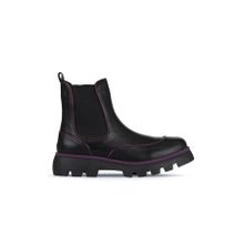 Bueno Shoes 01WZ6505 Siyah Mor Deri Kadın Düz Bot