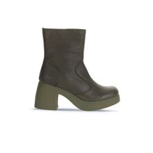 Bueno Shoes 01WZ7000 Haki Deri Topuklu Kadın Bot