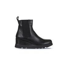 Bueno Shoes 01WZ7200 Siyah Deri Kadın Dolgu Topuklu Bot