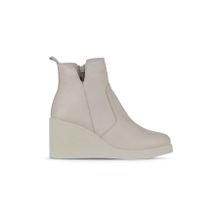 Bueno Shoes 01WZ8301 Bej Deri Dolgu Topuklu Kadın Bot
